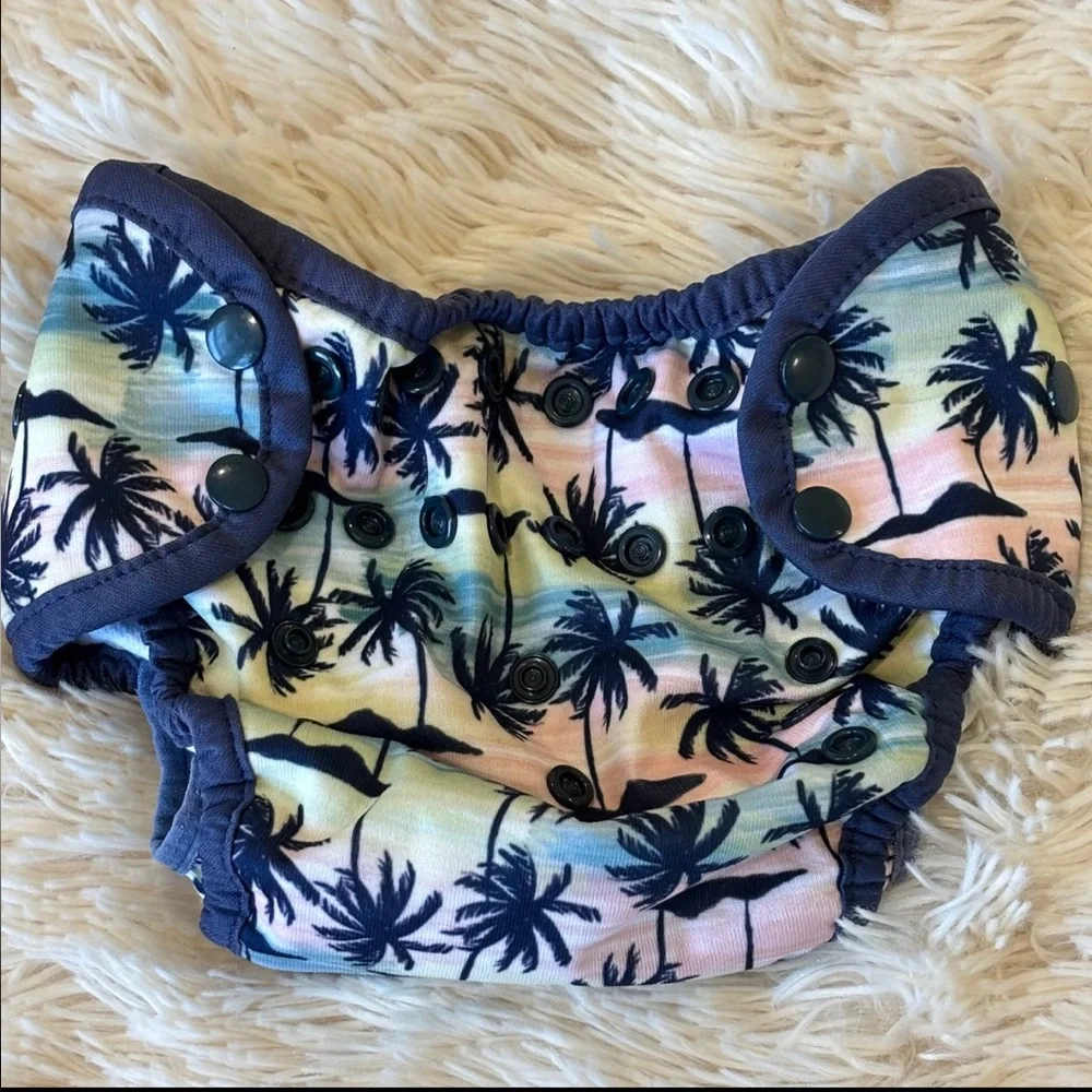 Thirsties Cloth Swim Diaper in Paradise Palms size 2